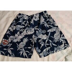 Harley Davidson x Tori Richard Swim Shorts Mens Medium Mesh Lined Black Flames